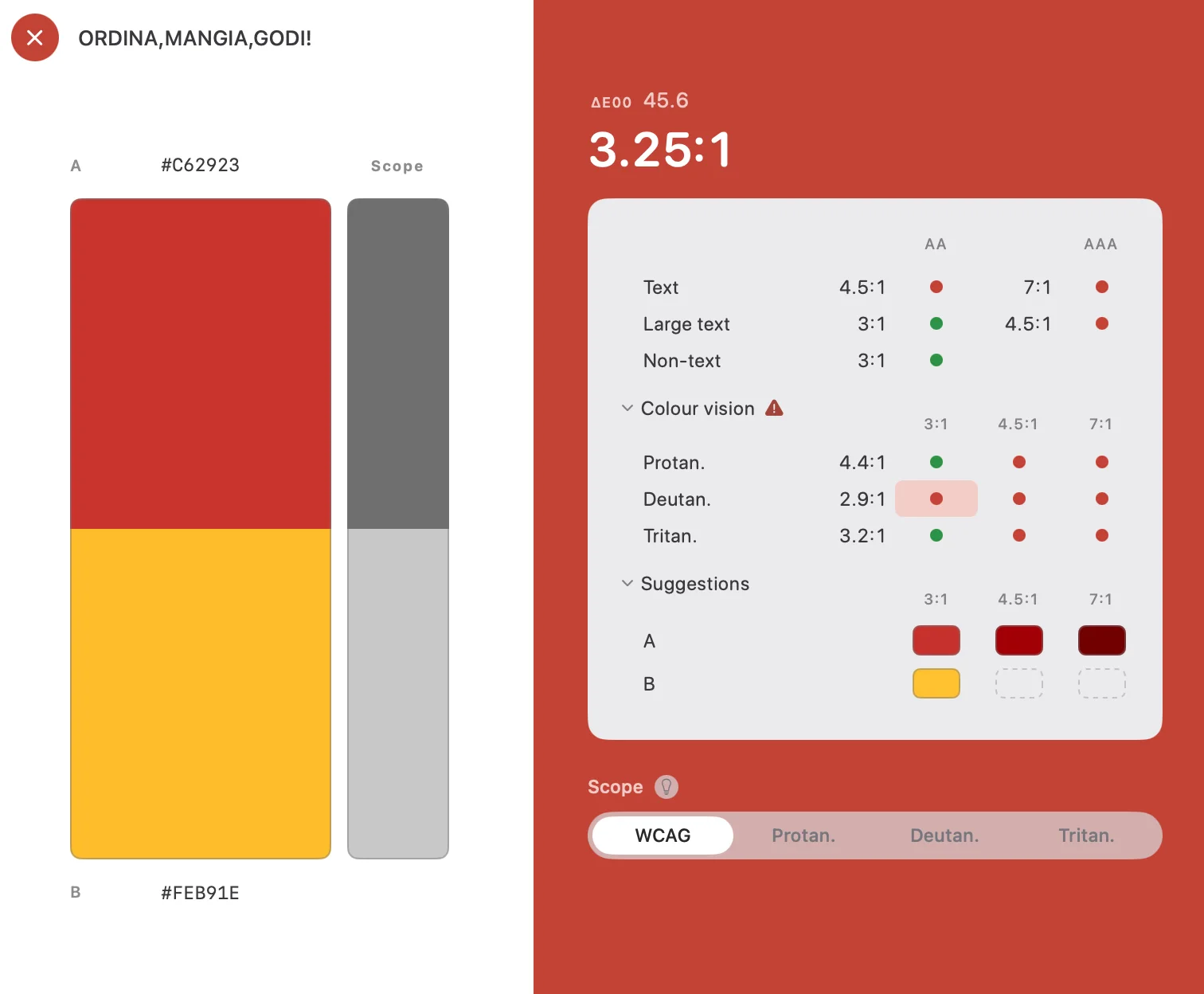 Color inspector