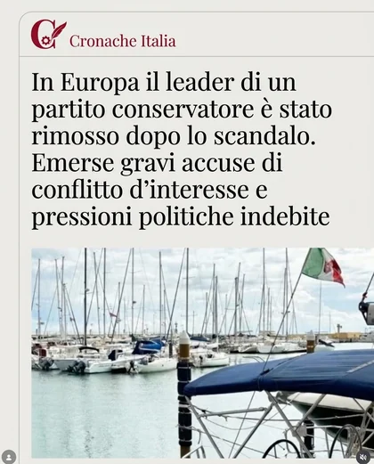 Simulated feed post: news article with a harbour photo