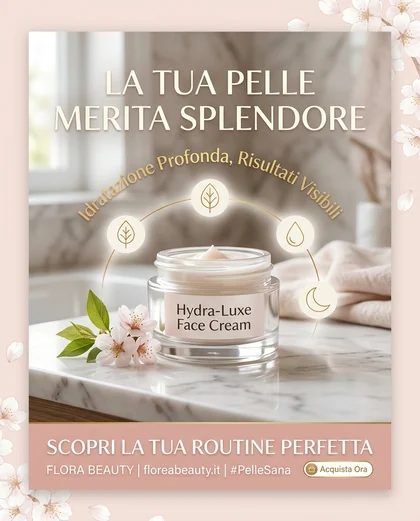Simulated feed post: face cream advert