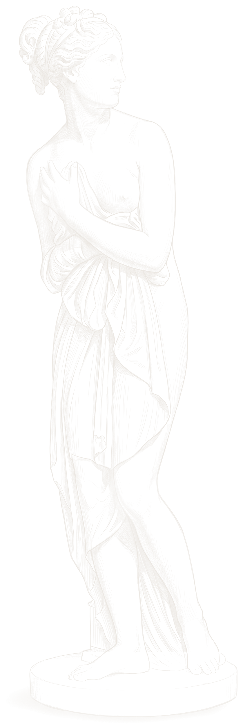 Venere Italica di Canova, disegnata a tratto